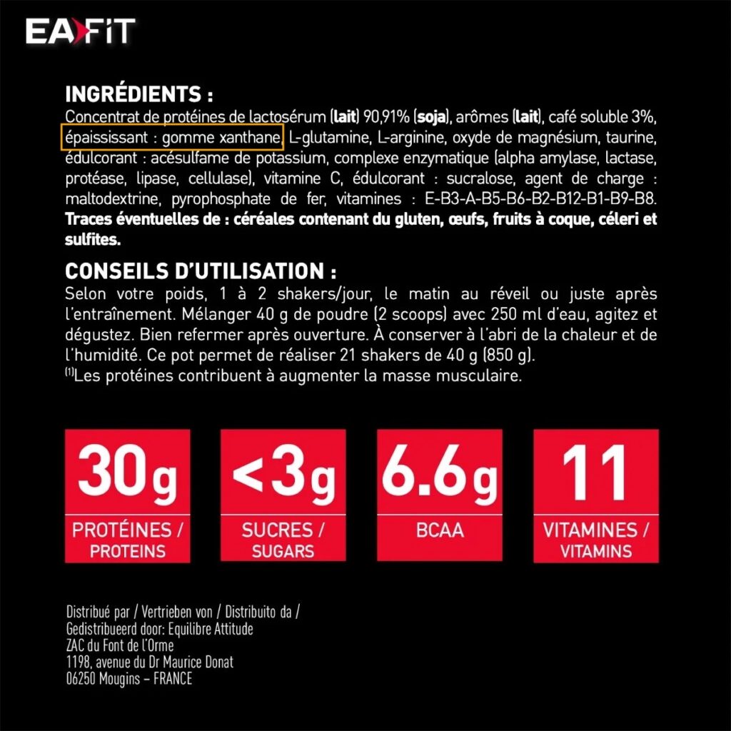 ingrédients pure whey eafit