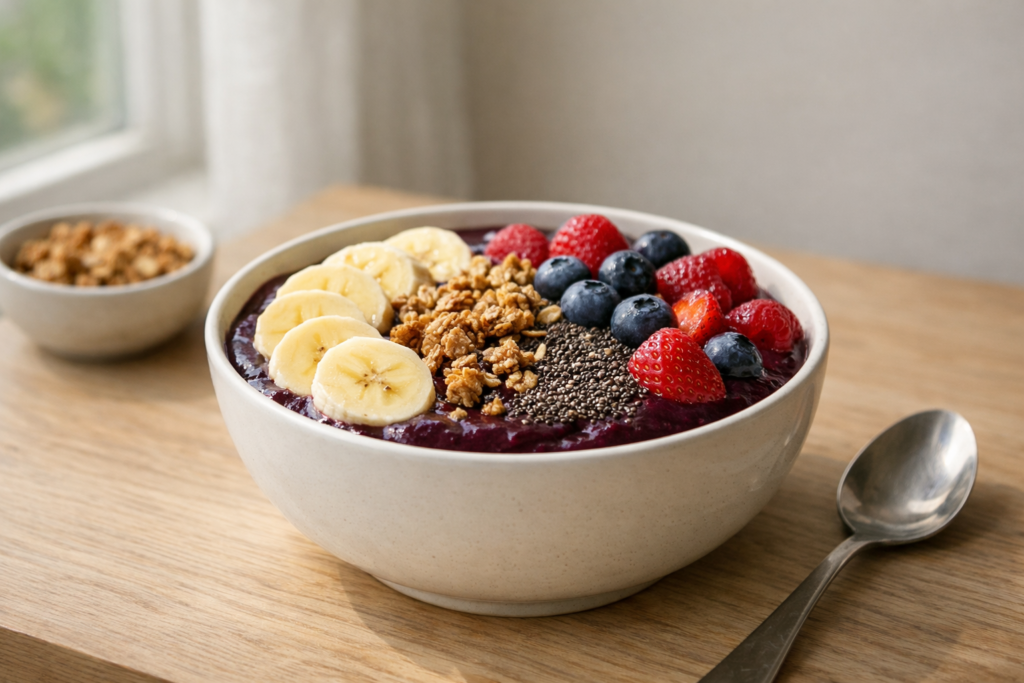 Recette d'acai bowl : healthy, frais et plein d'antioxydants