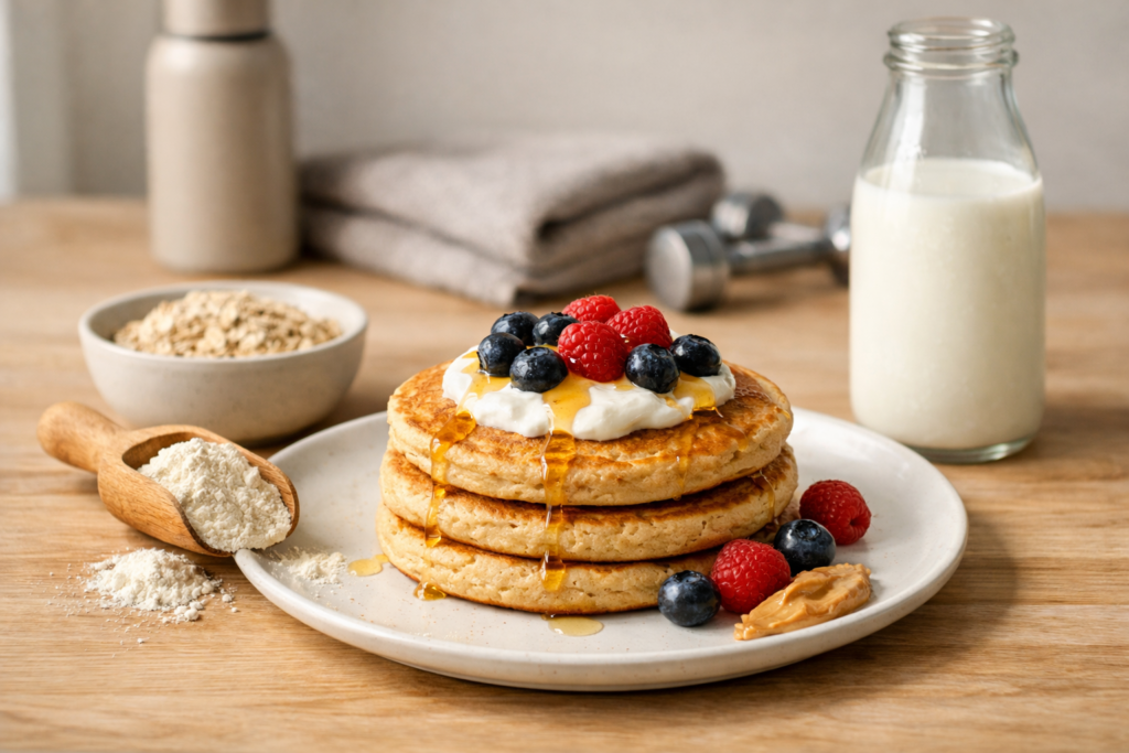 Recette de pancakes à la whey : healthy et protéinés